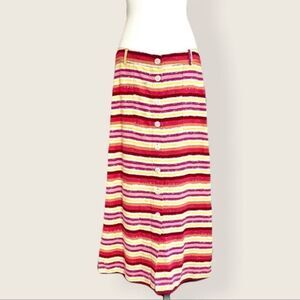 For Cynthia Womens Midi Skirt Stripe•
